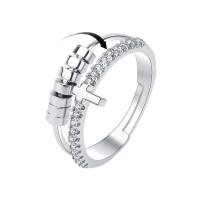 Cubique anneau en laiton Circonia Micro Pave, bijoux de mode & pavé de micro zircon & pour femme, protéger l'environnement, sans nickel, plomb et cadmium, Vendu par PC