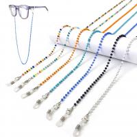 Acier inoxydable 304 Chaîne de lunettes, avec cristal, anti-dérapage & pour femme, plus de couleurs à choisir, 3.80mm, Longueur Environ 67 cm, Vendu par PC