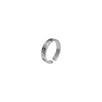 Anillo de dedo de latón, metal, chapado en platina real, Joyería & para mujer & esmalte, plateado, 17mm, Vendido por UD