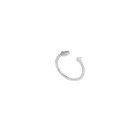 Cúbicos Circonia Micro Pave anillo de latón, metal, chapado en platina real, Joyería & micro arcilla de zirconia cúbica & para mujer, plateado, 17mm, Vendido por UD