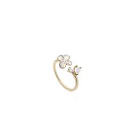 Cubic Zircon Brass Finger Ring real gold plated fashion jewelry & for woman & with cubic zirconia golden 17mm Sold By PC