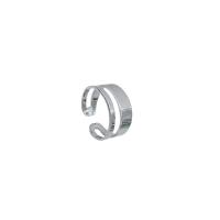 Sinc Alloy Finger Ring, ardchaighdeán plátáilte agus ní céimnithe, jewelry faisin & do bhean, airgid, 17mm, Díolta De réir PC