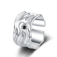 Kubični Zirconia mikro utre srebra prstenje, 925 Sterling Silver, pozlaćen, modni nakit & micro utrti kubni cirkonij & za žene, srebro, 16mm,12mm, Prodano By PC