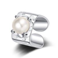 Sterling Silver Jewelry Finger Ring, 925 Sterling Silver, le Shell Pearl, plátáilte, jewelry faisin & do bhean, dathanna níos mó le haghaidh rogha, 16mm,10mm,12mm, Díolta De réir PC