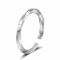 Sterling Silver Nakit Finger Ring, 925 Sterling Silver, pozlaćen, modni nakit & za žene, srebro, 16mm,2mm, Prodano By PC