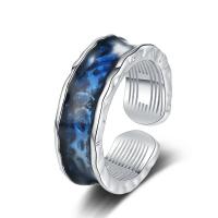 Sterling Silver Jewelry Finger Ring, 925 sterline d'argento, with Adesivo epossidico, placcato, gioielli di moda & per la donna, due diversi colori, 16mm,7mm, Venduto da PC