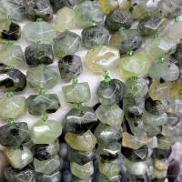 Perles bijoux en pierres gemmes, Prehnite nature, DIY, vert, 13x18mm, Vendu par Environ 39 cm brin