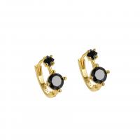 925 sterline d'argento orecchino a sostegno, placcato, gioielli di moda & per la donna & con strass, nessuno, assenza di nichel,piombo&cadmio, 4x10mm, Diametro interno:Appross. 8mm, Venduto da coppia