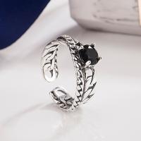 Sterling Silver Jewelry Finger Ring, 925 sterline d'argento, gioielli di moda & unisex & Micro spianare cubic zirconia, assenza di nichel,piombo&cadmio, Misura:7, Venduto da PC