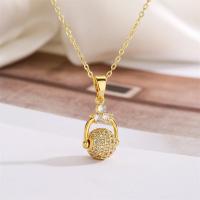 Cubic Zircon Micro Pave Brass Necklace with 5cm extender chain plated fashion jewelry & micro pave cubic zirconia nickel lead & cadmium free Length 45 cm Sold By PC