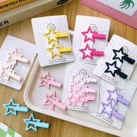 Alligator Hair Clip Zinc Alloy Star handmade Girl nickel lead & cadmium free Sold By Set