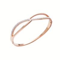 Stainless Steel Bangle 304 Stainless Steel Vacuum Ion Plating micro pave rhinestone & for woman Sold By PC