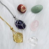 Gemstone šperky náhrdelník, Mosaz, s Přírodní kámen, s 5cm extender řetězce, ruční práce, módní šperky & unisex, více barev na výběr, nikl, olovo a kadmium zdarma, 3-3.5cm,5cm, Délka Cca 60 cm, Prodáno By PC