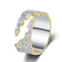 Sterling Silver Jewelry Finger Ring, 925 Sterling Silver, plátáilte, jewelry faisin & do bhean, dhá éagsúla daite, 16mm,9mm, Díolta De réir PC