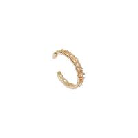 Cúbicos Circonia Micro Pave anillo de latón, metal, chapado en oro real, Joyería & micro arcilla de zirconia cúbica & para mujer, dorado, 17mm, Vendido por UD