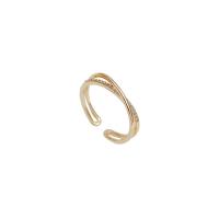 Cúbicos Circonia Micro Pave anillo de latón, metal, chapado en oro real, Joyería & micro arcilla de zirconia cúbica & para mujer, dorado, 17mm, Vendido por UD