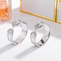 925 Sterling Silver Finger Rings fashion jewelry & Unisex & with rhinestone nickel lead & cadmium free Sold By PC