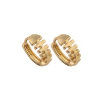 Pendientes de Palanca Hacia Atrás en Latón, metal, Joyería & para mujer, dorado, libre de níquel, plomo & cadmio, 12x4x2mm, Vendido por Par