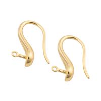 Brass Hook earwire, Sárgaréz, divat ékszerek & a nő, aranysárga, nikkel, ólom és kadmium mentes, 18x6x4mm, Által értékesített pár