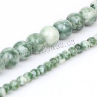 Natural Green Spot Stone Beads Round DIY green Sold Per Approx 38 cm Strand