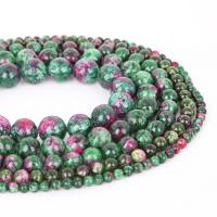 Edelsteen Sieraden Kralen, Ruby in Zoisite, Ronde, DIY & verschillende grootte voor keus, Gat:Ca 1mm, Per verkocht Ca 38 cm Strand