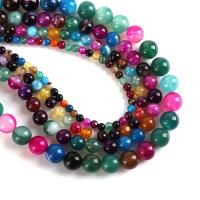 Agate Beads Round DIY multi-colored Sold Per Approx 38 cm Strand