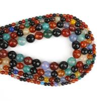 Agate Beads Round DIY multi-colored Sold Per Approx 38 cm Strand