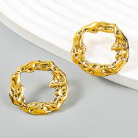 Pendientes de Perno de Aleación de Zinc, Esférico, chapado, Joyería & para mujer, dorado, libre de níquel, plomo & cadmio, 26x28mm, Vendido por Par