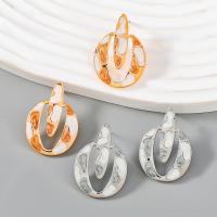 Pendientes de Perno de Aleación de Zinc, con esmalte, chapado, Joyería & para mujer, más colores para la opción, libre de níquel, plomo & cadmio, 27x21mm, Vendido por Par