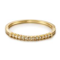 Zinc Alloy Bangle Smykker, forgyldt, mode smykker & Micro Pave rhinestone & for kvinde, flere farver til valg, Solgt af PC