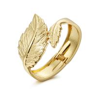 Zinc Alloy Bangle Smykker, Leaf, forgyldt, mode smykker & for kvinde, flere farver til valg, Solgt af PC