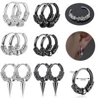 316L Stainless Steel Huggie Hoop Drop Earring, Unisex & forskellige stilarter for valg, 12mm, 2.5mm, Solgt af PC