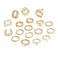 Zinklegierung Ring Set, plattiert, 18 Stück & unisex & hohl, keine, Größe:5.5-8, verkauft von setzen