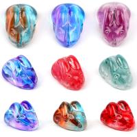 Životinja lampwork perle, Zec, možete DIY, više boja za izbor, 15.30x11.30mm, Rupa:Približno 1mm, 50računala/Torba, Prodano By Torba