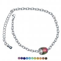 Bracelets en laiton, avec 5cm chaînes de rallonge, goutté d'époxy, bijoux de mode & pour femme & émail selon l'humeur, protéger l'environnement, sans nickel, plomb et cadmium, 7x7mm, Trou:Environ 4mm, Longueur Environ 15 cm, Vendu par PC