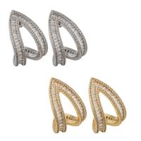 Befestiger Zirkonia Messing Ohrring, Modeschmuck & Micro pave Zirkonia & für Frau, keine, frei von Nickel, Blei & Kadmium, 28x19x3mm, verkauft von Paar