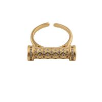 Cúbicos Circonia Micro Pave anillo de latón, metal, Joyería & micro arcilla de zirconia cúbica & para mujer, dorado, libre de níquel, plomo & cadmio, 26*23*6mm, Vendido por UD