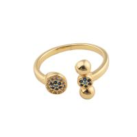 Cúbicos Circonia Micro Pave anillo de latón, metal, Joyería & micro arcilla de zirconia cúbica & para mujer, dorado, libre de níquel, plomo & cadmio, Vendido por UD