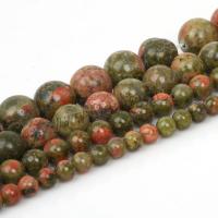 Unakite grânulos, Flores verdes, Roda, DIY & tamanho diferente para a escolha, vendido para Aprox 38 cm Strand