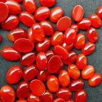 Agata Cabochon, agata rossa, Ovale, DIY, rosso, 10x14mm, 100PC/borsa, Venduto da borsa