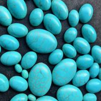 Synthetische Turquoise Cabochon, Ovaal, DIY & verschillende grootte voor keus, blauw, 100pC's/Bag, Verkocht door Bag