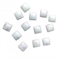 Turquesa sintética cabochão, Praça, DIY, branco, 11x11mm, 100PCs/Bag, vendido por Bag