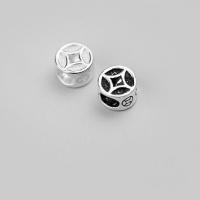 925 Sterling Silber Perlen, plattiert, DIY, Silberfarbe, 8mm, Bohrung:ca. 3x4mm, verkauft von PC