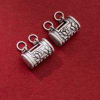 925 Sterling Sølv vedhæng, Lås, forgyldt, du kan DIY & dobbelt-hullers, sølv, 16.50x13x8mm, Solgt af PC