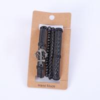 Pulseras de Cordón de PU, Cuero de PU, Joyería & diferentes estilos para la opción & para hombre, 12cm, Vendido por Set