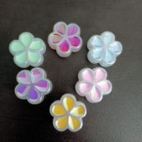 Akryl smykker perler, Flower, du kan DIY & luminated & emalje, flere farver til valg, 23mm, Ca. 100pc'er/Bag, Solgt af Bag