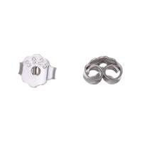 925 Ezüst Ear Nut Component, hypo allergiás, nikkel, ólom és kadmium mentes, 4.4x4.4mm, Által értékesített pár