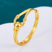 Anillo de dedo de latón, metal, chapado en color dorado, Joyería & para mujer, libre de níquel, plomo & cadmio, tamaño:7, Vendido por UD