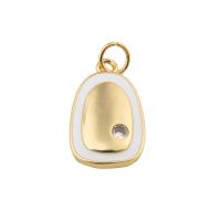 Bijoux pendentifs en laiton, bijoux de mode & pour femme & émail, doré, protéger l'environnement, sans nickel, plomb et cadmium, 22x11x3mm, Trou:Environ 1mm, Vendu par PC