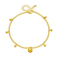 Moda Biżuteria Anklet, Titantium stali, ze 1.97inch przedłużeniami łańcuszka, Powlekane, biżuteria moda & dla kobiety, złoty, sprzedawane na około 8.27 cal Strand